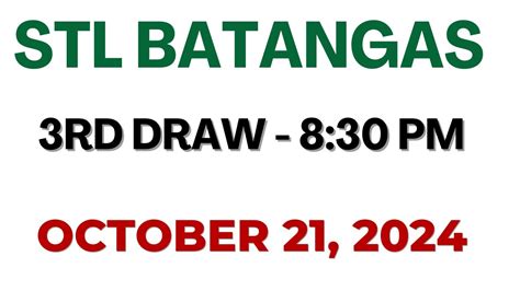 STL batangas result today live 8pm .